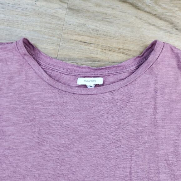 💇‍♀️Maurices Mauve Swiss Dotted Puff Sleeve Top Size 2X - Picture 3 of 10